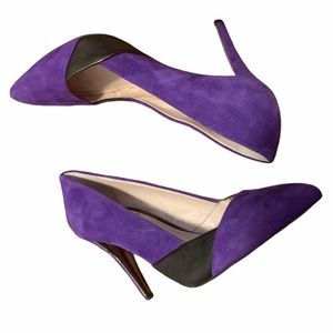 Vince Camuto Purple Suede with Black Leather Pump